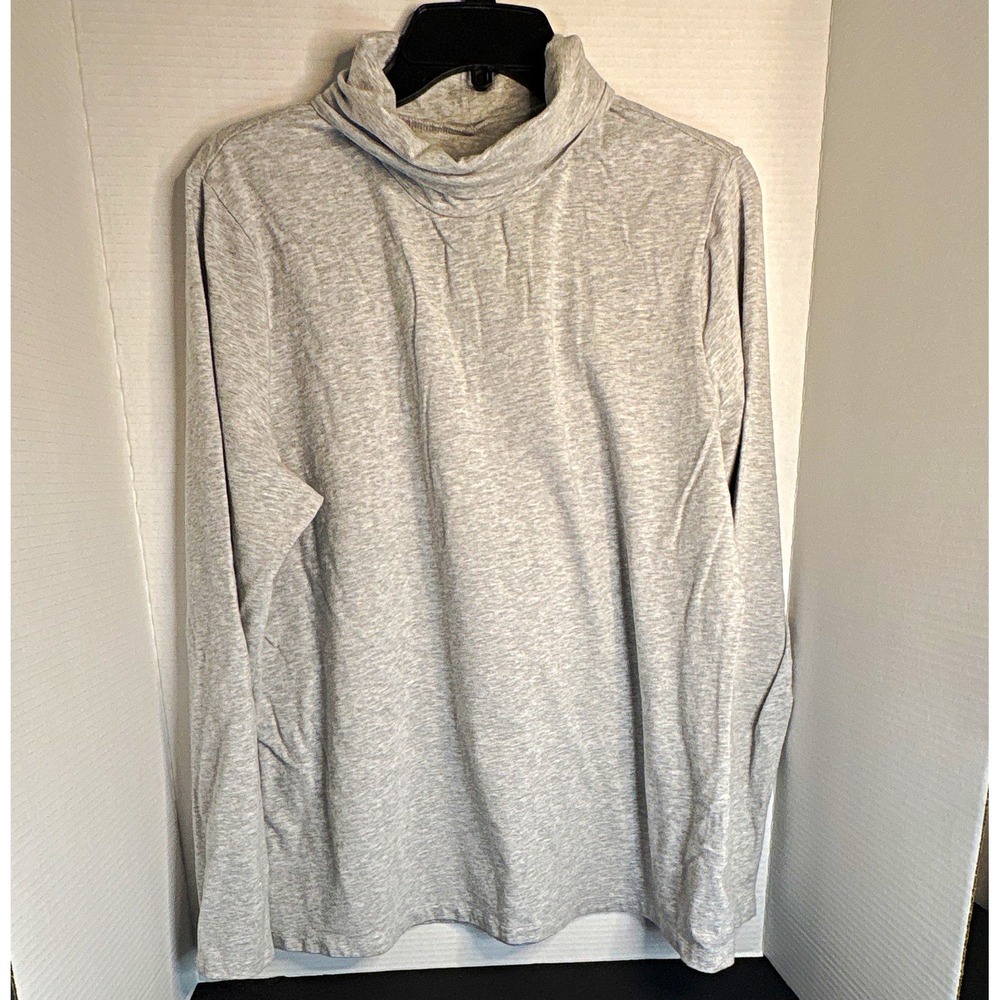 Time and Tru Women's Gray Knit Cowl Neck Long Sleeve Stretch Ruffle Top 3X